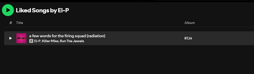 List of El-P favourites