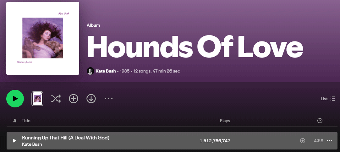 Kate Bush's 'Hounds of Love' album.